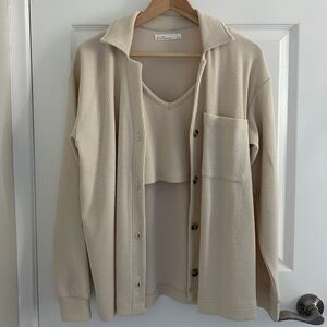 OAK + FORT Beige Knit Top